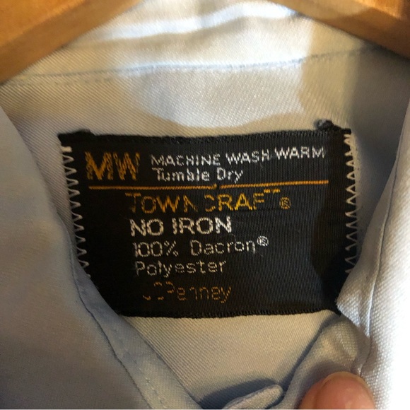 Vintage 70s Robin’s Egg Blue Short-sleeve Collared Buttondown XL - Picture 2 of 7